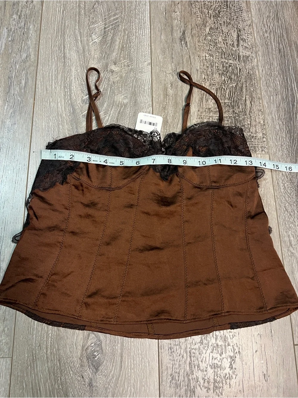 Free People Women's Black and Brown Crop-top XS